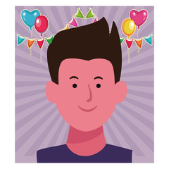 Boy smiling face cartoon