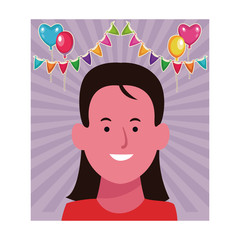 Girl smiling face cartoon