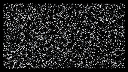 Silver polka dot small confetti on black background