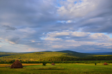 Fototapeta na wymiar Summer is the best time to make a trip to the Ural mountains.