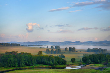 Obraz premium Summer is the best time to make a trip to the Ural mountains.