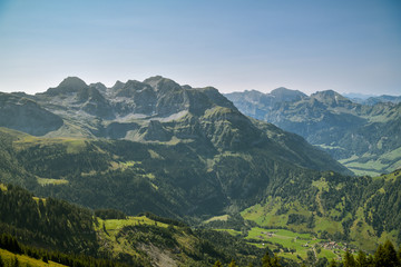 Incredible view on Swiss Alps as seen from Haldigrat in Switzerland