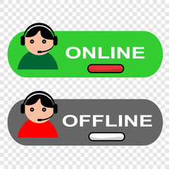 online and offline button