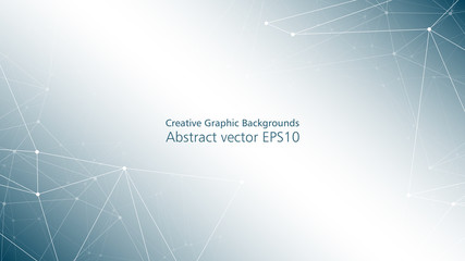 Network new technology presentation concept, graphic dot circles and lines vector background