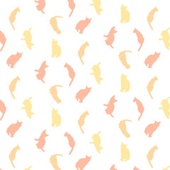 Cats silhouette pattern colorful background - Vector