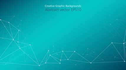 Digital connection structure wires, vector triangles shapes backdrop