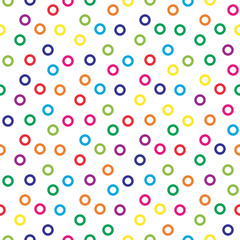 Bright seamless pattern with circular geometric shapes. Modern abstract illustration.