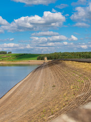 The dam of the Derwent Reservoir, County Durham, England, UK