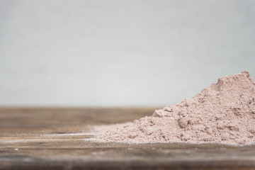 Double chocolate whey protein powder scoop nutrition healthy food bodybuilding.