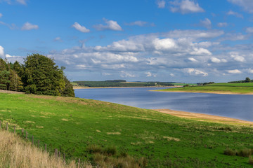 Fototapeta na wymiar Looking to the east from the west side of the Derwent Reservoir, County Durham, England, UK