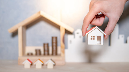 Real estate or property investment growing business. Home mortgage loan rate. Saving money for...