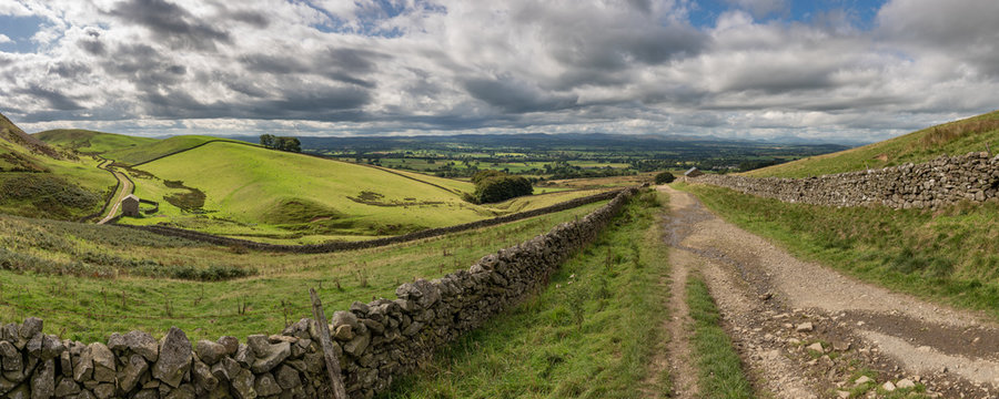 North Pennines landscape on the way between Dufton and High Cup Nick in Cumbria, England, UK