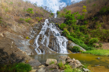 Tao Dam waterfall, the beautiful waterfall in deep forest at Klong Wang Chao national park ,Kamphaeng Phet, Thailand