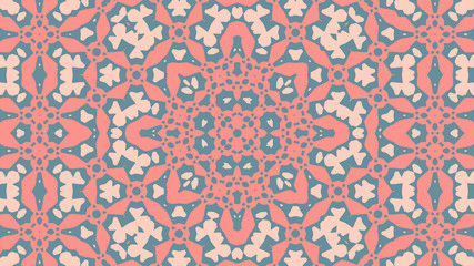 Middle Eastern ornament. It combines Moorish, Arabic and a mix of Berber styles. Soft colors - coral, apricot, blue-gray.