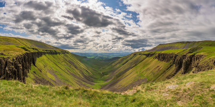 North Pennine landscape at the High Cup Nick in Cumbria, England, UK