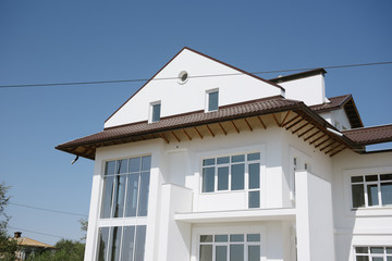 Large two-storey white country house