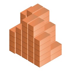 Stack of brick icon. Isometric of stack of brick vector icon for web design isolated on white background