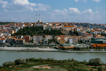 Fototapeta na wymiar Panoramic view of a city Istanbul, Turkey