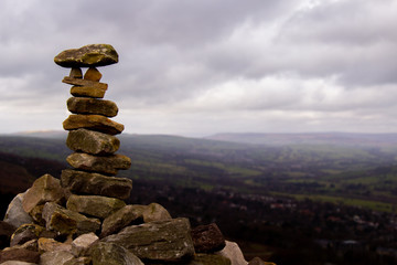 Stone stack on hill