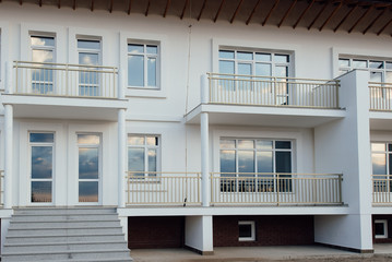 Fototapeta premium Large two-storey white country house