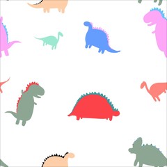 Childish seamless pattern with hand drawn dino