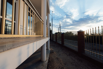 Large two-storey white country house