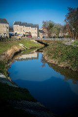 Fototapeta premium View across the river in Frome in Somerset