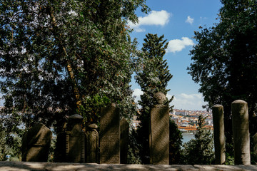 Muslim cemetery and gravestone in Istanbul, Turkey