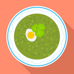 Spinach soup icon. Flat illustration of spinach soup vector icon for web design