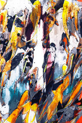 Abstract digital painting of carp fish
