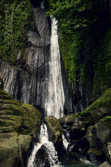 Waterfall in Bali. Waterfall in the jungle. Landscape. Air Terjun Kuning.