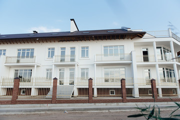 Large two-storey white country house