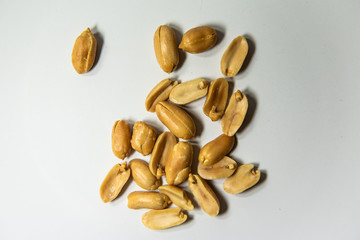 Nuts in white plate.