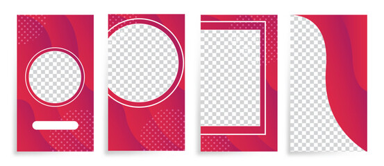 Vertical modern wave fluid background template with gradient red, gradation for promotional. Suitable for social media stories, story, internet web banner, flyer,poster and brochure. - Vector