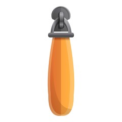 Orange zipper icon. Cartoon of orange zipper vector icon for web design isolated on white background