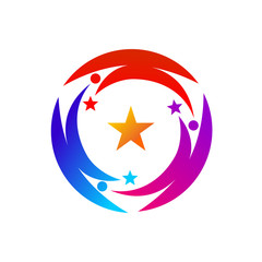 Success Star Logo Design Template Isolated