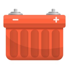 Car battery icon. Cartoon of car battery vector icon for web design isolated on white background
