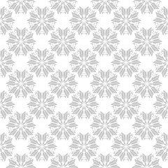 Seamless pattern. Gray flowers on white background