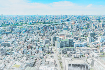 panoramic modern city skyline mix sketch effect