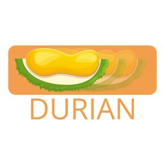 Durian logo. Cartoon of durian vector logo for web design isolated on white background