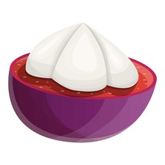 Healthy mangosteen icon. Cartoon of healthy mangosteen vector icon for web design isolated on white background