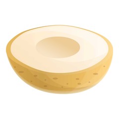 Tasty half longan icon. Cartoon of tasty half longan vector icon for web design isolated on white background