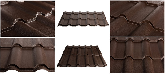Metal tile, modern material for the roof of houses. The set is made specifically for specialized...