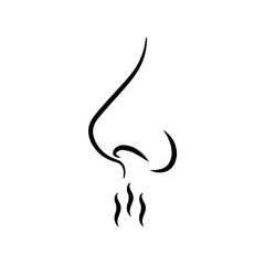Smell sense vector icon isolated on white background