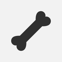 Bone vector icon isolated on white background. Vector illustration.
