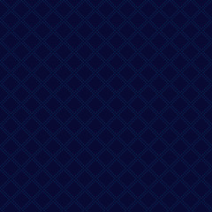 Fototapeta na wymiar Abstract classic geometric squares pattern on dark blue background luxury style. Dashed lines repeating with square texture