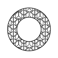 Vector vintage art deco decorative ornamental round element for design rosette, invitation card, print