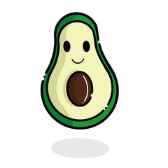 Avocado cartoon vector. Avocado character design.