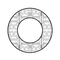 Vector vintage art deco decorative ornamental round element for design rosette, invitation card, print