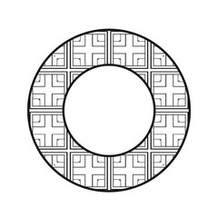 Vector vintage art deco decorative ornamental round element for design rosette, invitation card, print